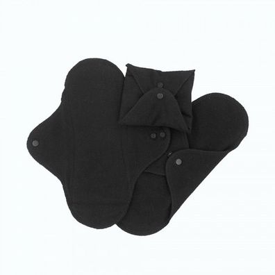 ImseVimse waschbare Flügelbinden 3er-Set Regular Bio-Baumwolle Black