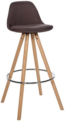 Barhocker PALMA Braun Stoff Braun Barhocker mit Lehne Barstuhl Tresenhocker