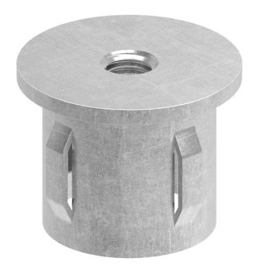 Stahlstopfen flach | mit M8 | für Rundrohr Ø 33,7x2,5-2,9 mm | Stahl S235JR, roh
