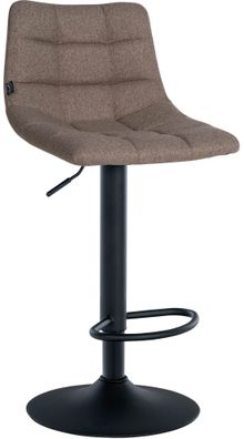 Barhocker DUBAI Taupe Stoff Schwarz Barhocker mit Lehne Barstuhl Tresenhocker