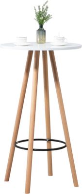 Stehtisch ? 60cm innen LUMI Holz 107x60cm Wei?-Beige Skandinavisches Design Bartisch