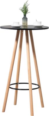 Stehtisch ? 60cm innen LUMI Holz 107x60cm Schwarz-Beige Skandinavisches Design
