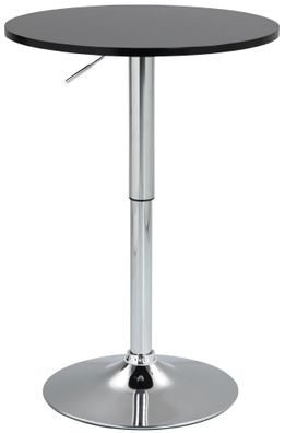 2in1 Stehtisch H?henverstellbar ? 60cm CHERI 106cm Hoch Metall Gestell Schwarz-Silber