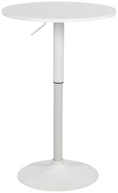 2in1 Stehtisch H?henverstellbar ? 60cm CHERI 106cm Hoch Metall Gestell Wei?-Wei?