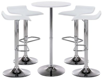Bartisch Set 5-teilig EGON 1x Stehtisch 4x Barhocker Bartisch ? 60cm 108cm Hoch