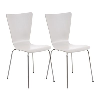 2er Set Besucherstuhl TOKYO Holz Wei? 43x50x84 cm Besucherst?hle Konferenzstuhl
