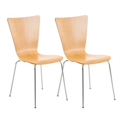 2er Set Besucherstuhl TOKYO Holz Natura 43x50x84 cm Besucherst?hle Konferenzstuhl