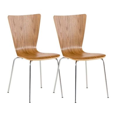 2er Set Besucherstuhl TOKYO Holz Eiche 43x50x84 cm Besucherst?hle Konferenzstuhl