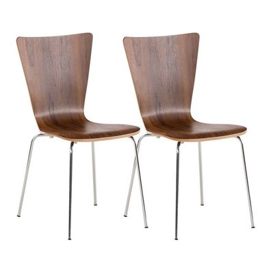 2er Set Besucherstuhl TOKYO Holz Walnuss 43x50x84 cm Besucherst?hle Konferenzstuhl