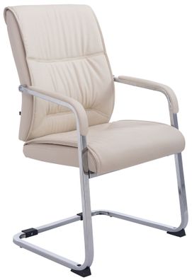 XL Besucherstuhl MIAMI Kunstleder Creme 58x65x102 cm Besucherst?hle Konferenzstuhl