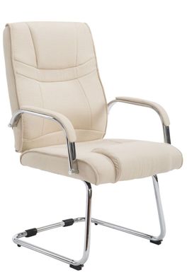 Besucherstuhl DELHI Stoff Creme 60x67x104 cm Besucherst?hle Konferenzstuhl