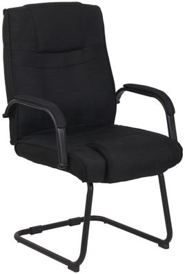 Besucherstuhl DELHI Stoff Schwarz/schwarz 60x67x104 cm Besucherst?hle Konferenzstuhl