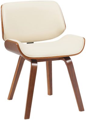 Besucherstuhl SEOUL Kunstleder Walnuss/creme 55x41x80 cm Besucherst?hle