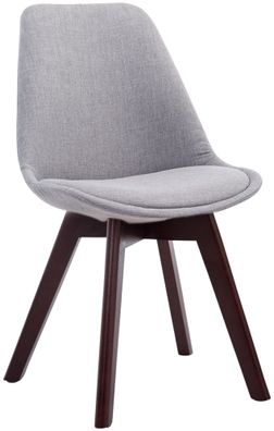 Besucherstuhl LAGOS Stoff Grau 48x55x84 cm Dunkelbraun Besucherst?hle Konferenzstuhl
