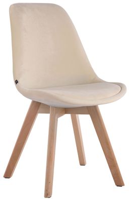 Besucherstuhl LAGOS Samt Creme 48x55x84 cm Hellbraun Besucherst?hle Konferenzstuhl