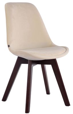 Besucherstuhl LAGOS Samt Creme 48x55x84 cm Dunkelbraun Besucherst?hle Konferenzstuhl