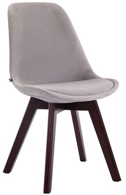 Besucherstuhl LAGOS Samt Grau 48x55x84 cm Dunkelbraun Besucherst?hle Konferenzstuhl