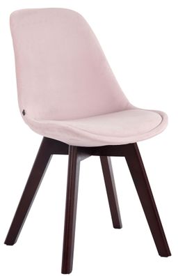 Besucherstuhl LAGOS Samt Pink 48x55x84 cm Dunkelbraun Besucherst?hle Konferenzstuhl