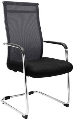 Besucherstuhl DAKAR Kunstleder Schwarz 54x65x107 cm Besucherst?hle Konferenzstuhl