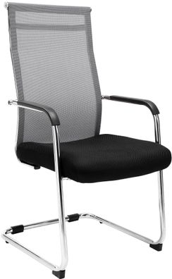 Besucherstuhl DAKAR Kunstleder Grau 54x65x107 cm Besucherst?hle Konferenzstuhl
