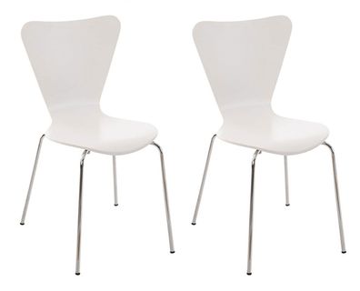 2er Set Besucherstuhl BERLIN Holz Wei? 45x49x85 cm Besucherst?hle Konferenzstuhl