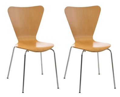 2er Set Besucherstuhl BERLIN Holz Natura 45x49x85 cm Besucherst?hle Konferenzstuhl