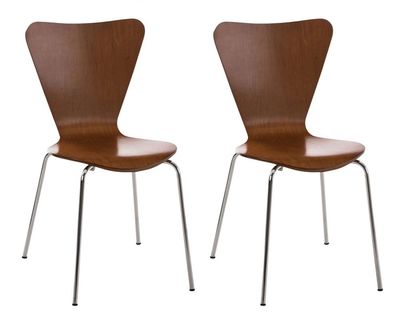 2er Set Besucherstuhl BERLIN Holz Braun 45x49x85 cm Besucherst?hle Konferenzstuhl