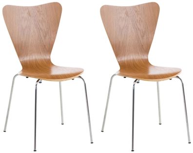 2er Set Besucherstuhl BERLIN Holz Eiche 45x49x85 cm Besucherst?hle Konferenzstuhl