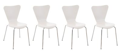 4er Set Besucherstuhl BERLIN Holz Wei? 45x49x85 cm Besucherst?hle Konferenzstuhl