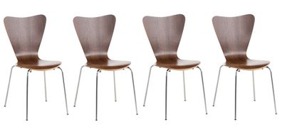 4er Set Besucherstuhl BERLIN Holz Walnuss 45x49x85 cm Besucherst?hle Konferenzstuhl