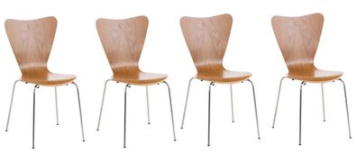 4er Set Besucherstuhl BERLIN Holz Eiche 45x49x85 cm Besucherst?hle Konferenzstuhl