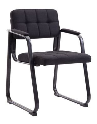 Besucherstuhl LONDON Stoff Schwarz 59x58x84 cm Besucherst?hle Konferenzstuhl