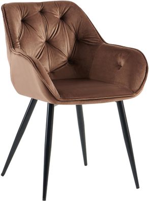 Besucherstuhl MADRID Samt Braun 56x58x81 cm Besucherst?hle Konferenzstuhl