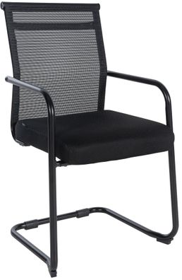 Besucherstuhl LISBON Stoff Schwarz 55x51x95 cm Besucherst?hle Konferenzstuhl