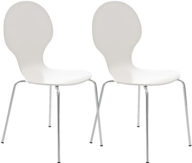 2er Set Besucherstuhl ATHENS Holz Wei? 43x45x86 cm Besucherst?hle Konferenzstuhl