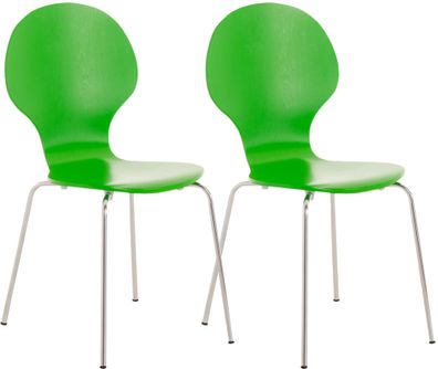 2er Set Besucherstuhl ATHENS Holz Gr?n 43x45x86 cm Besucherst?hle Konferenzstuhl