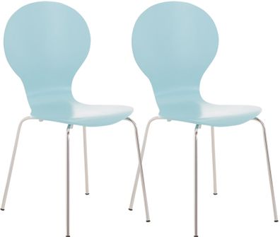 2er Set Besucherstuhl ATHENS Holz Hellblau 43x45x86 cm Besucherst?hle Konferenzstuhl