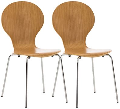 2er Set Besucherstuhl ATHENS Holz Eiche 43x45x86 cm Besucherst?hle Konferenzstuhl