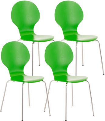 4er Set Besucherstuhl ATHENS Holz Gr?n 43x45x86 cm Besucherst?hle Konferenzstuhl