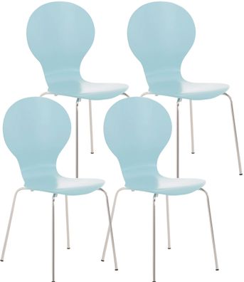 4er Set Besucherstuhl ATHENS Holz Hellblau 43x45x86 cm Besucherst?hle Konferenzstuhl