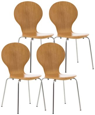 4er Set Besucherstuhl ATHENS Holz Eiche 43x45x86 cm Besucherst?hle Konferenzstuhl
