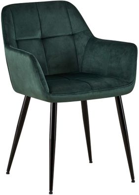 Besucherstuhl DUBLIN Samt Gr?n 56.5x61x84 cm Besucherst?hle Konferenzstuhl