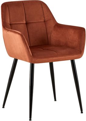 Besucherstuhl DUBLIN Samt Braun 56.5x61x84 cm Besucherst?hle Konferenzstuhl