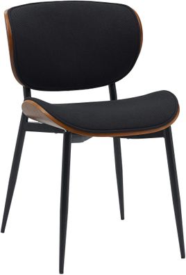 Besucherstuhl PRAGUE Samt Walnuss/schwarz 50x54x80 cm Besucherst?hle Konferenzstuhl