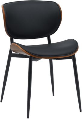 Besucherstuhl PRAGUE Kunstleder Walnuss/schwarz 50x54x80 cm Besucherst?hle
