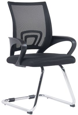 Besucherstuhl WARSAW Stoff Schwarz 59x53x91 cm Besucherst?hle Konferenzstuhl