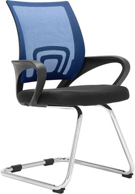 Besucherstuhl WARSAW Stoff Blau 59x53x91 cm Besucherst?hle Konferenzstuhl