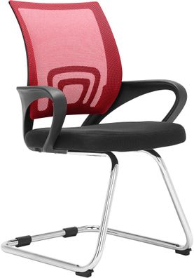 Besucherstuhl WARSAW Stoff Rot 59x53x91 cm Besucherst?hle Konferenzstuhl