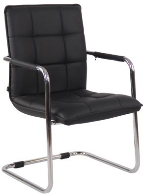 Besucherstuhl TORINO Kunstleder Schwarz 57x64x89 cm Silber Besucherst?hle