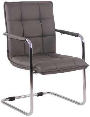 Besucherstuhl TORINO Kunstleder Grau 57x64x89 cm Silber Besucherst?hle Konferenzstuhl